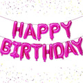 16 Inch Happy Birthday Balloon, Hot Pink Happy Birthday Balloons Banner by VHUWE