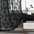 Kotile Black Floral Lace Curtains by Kotile+Curtains
