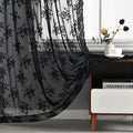 Kotile Black Lace Curtains for Bedroom Gothic Floral 52 x 63 Inch 2 Panels | by Kotile+Curtains
