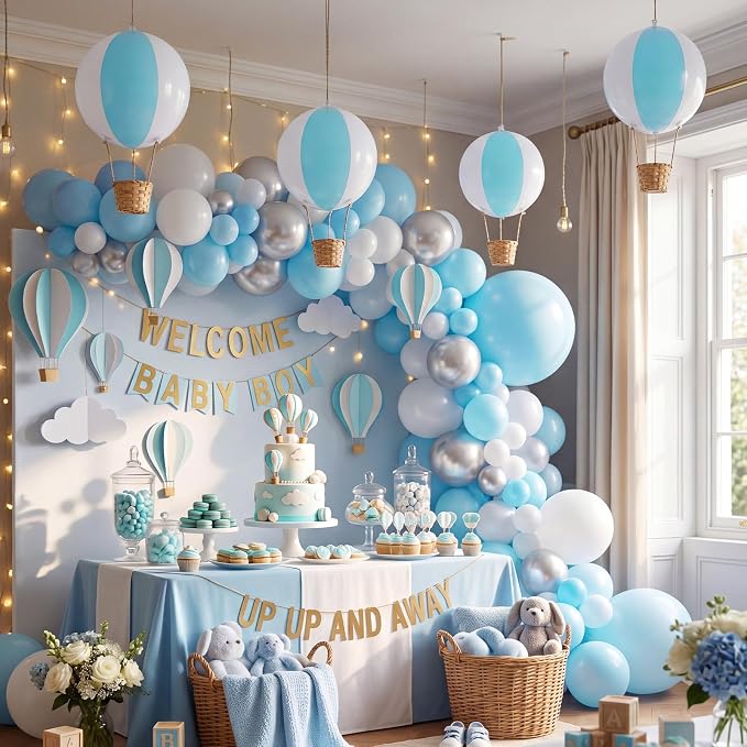 8 Sets Hanging Hot Air Balloon Decoration from Ceiling 12 Inch PVC Lanterns - Image 5
