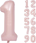40 Inch Pink Number 1 Foil Balloon Light Pink Digital 1 Helium Balloon | by YOIOZAIZAI