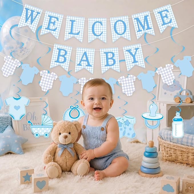 Baby Shower Decorations | Welcome Baby Sign Banner - Image 6