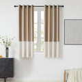 BULBUL Luxury Color Block Velvet Curtains 63 inch- Cream Ivory Champagne | by ModernShinyVelvetCurtains