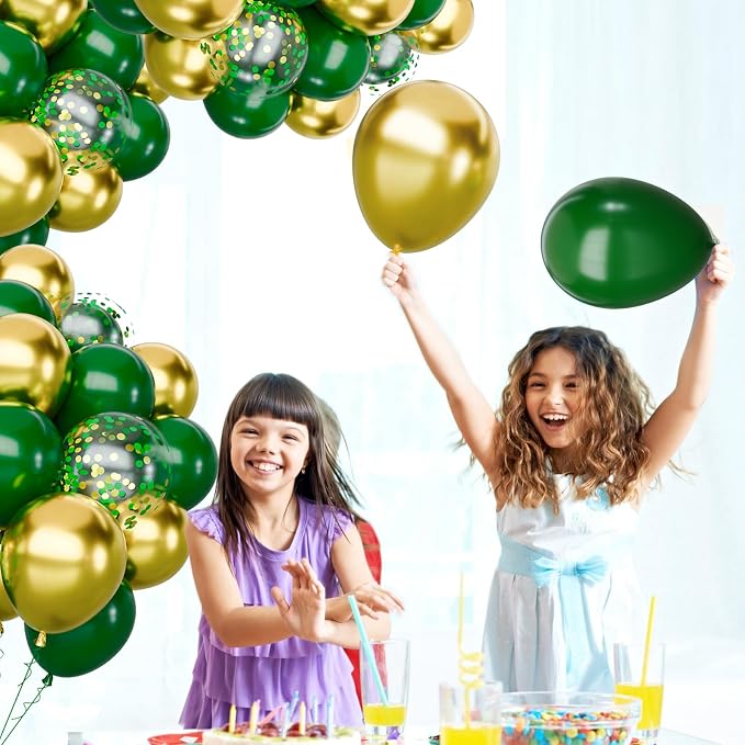 Green and Gold Balloons Set, Graduation, St.Patrick's Day, Jungle Party - Image 7