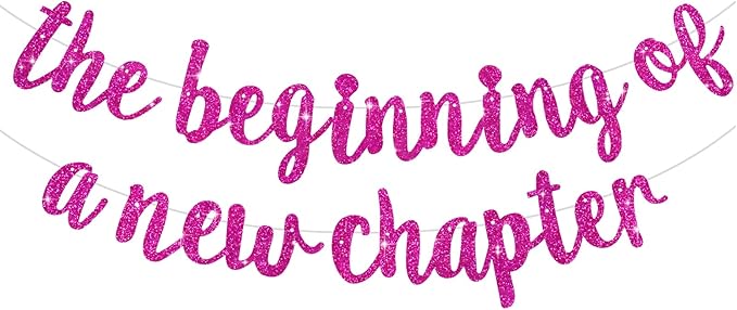 BEISHIDA Rose Red Pre-Strung Glitter The Beginning of A New Chapter Banner | by Beishida