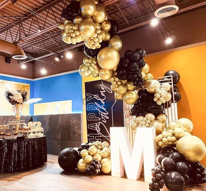 Gold Balloons Different Size 18 12 10 5in Chrome Metallic Gold Balloon Garland - Image 2