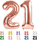 40 Inch Number 21 Balloon for 21th Year Old Birthday Decorations, Rose Gold | by Mluchee
