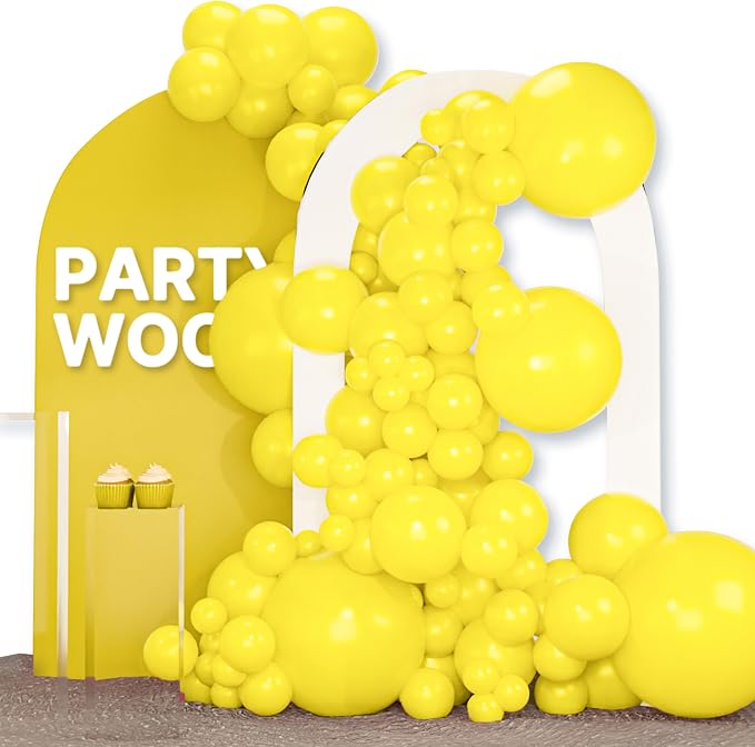 PartyWoo Yellow Balloons 120pcs Matte Yellow Color 18 12 10 5 Inch | 18 12 10 5 by PartyWoo