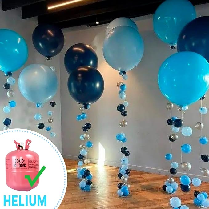 PartyWoo Baby Blue Balloons 4pcs Light Pastel Sky Aqua Blue Color | 36 Inch - Image 4