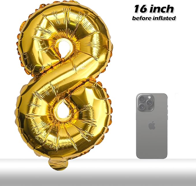 20 Pcs Gold 16" Number Balloons 2 Sets 0-9 Foil Balloon Numbers Décor | Glossy - Image 5