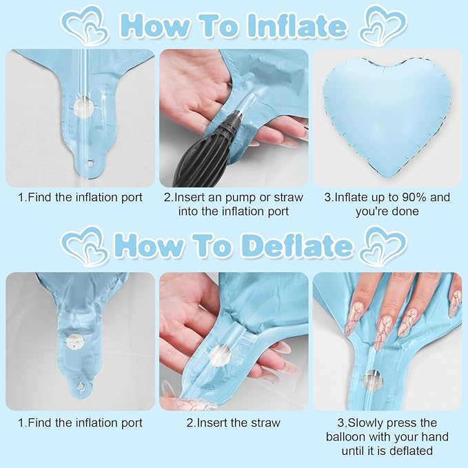 Pink Blue Heart Balloons - Image 9