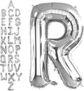 40 Inch Silver Letter R Balloons, DIY Phrase Foil Alphabet Letter R Balloons by LHOAVWE