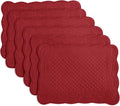 HOMBYS Quilted Placemats Set of 6 Washable-13x18 inches Rectangular Placemats by HOMBYS