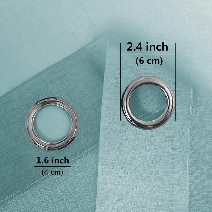 DWCN Faux Linen Ombre Sheer Curtains - Image 2