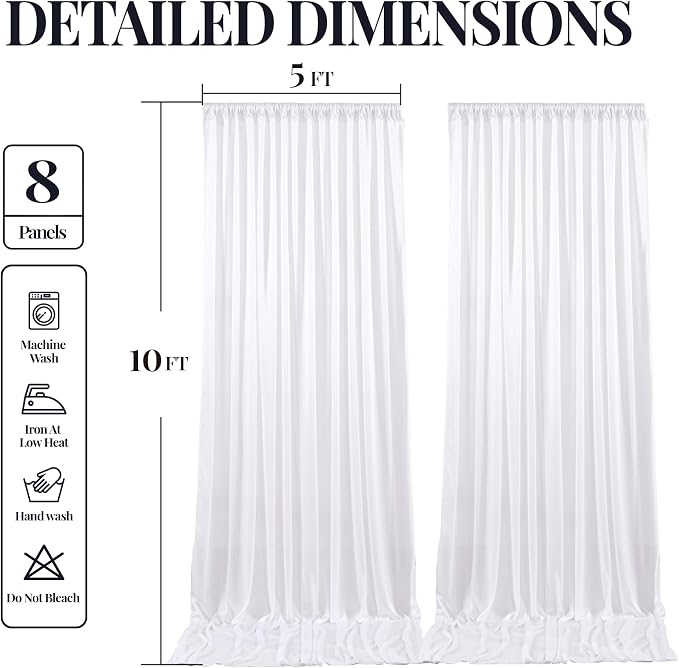 40x10ft White Glitter Backdrop Curtain - Image 9