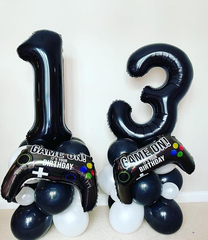 40 Inch Black 17 Number Balloons Giant 17 Balloons Black Birthday Balloons 17th - Image 6
