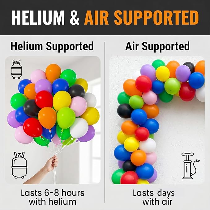 50pcs 12 Inch Premium Multicolor Rainbow Balloons | Helium Quality Colorful - Image 4