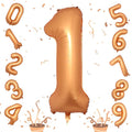 Orange Number 1 Balloon, Large Self Inflating Foil Number Balloons 1 Decor by Isndare