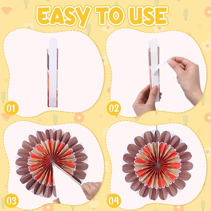 Outus Flower Hanging Decorations Summer Paper Fans Classroom Ceiling Wall Decor - Image 3