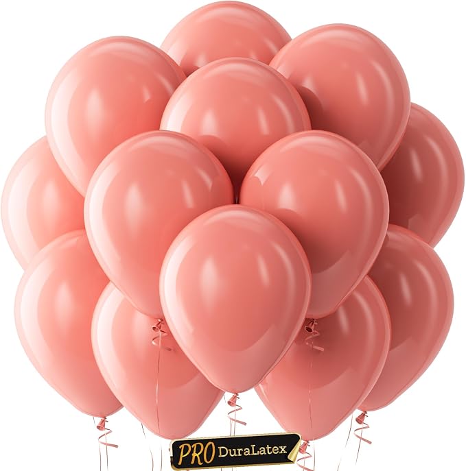 Pro Duralatex Dusty Pink Extra-Thick Balloons100 Pack 12 inch | Rose Pink by Bezente