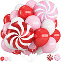 Red and Pink Christmas Balloons Kit, 12Inch Light Pink and White Red Balloons by Paeyeq