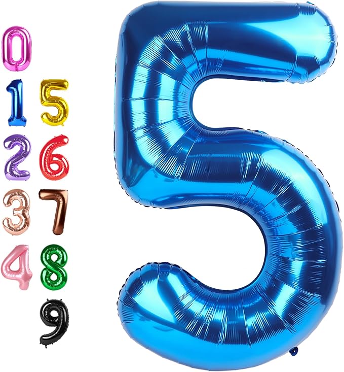 Number Balloons 5 Balloon Dark Blue by Enyeopd
