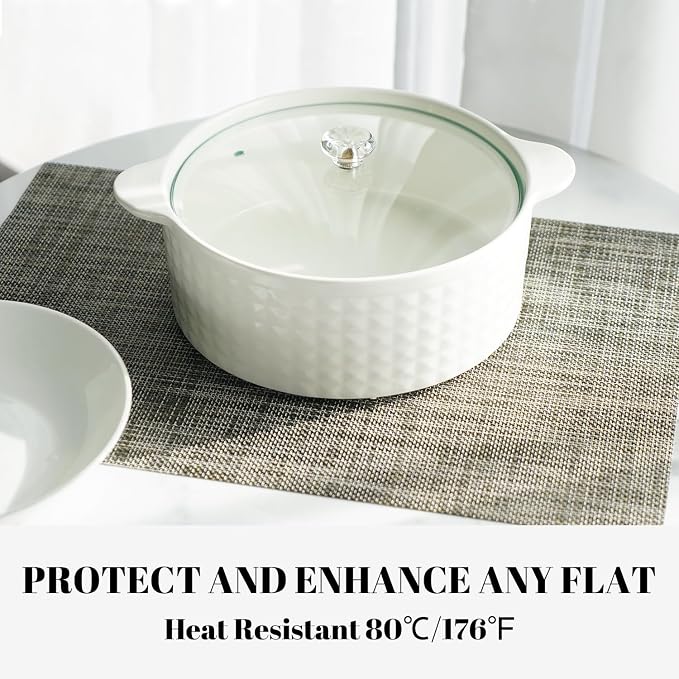 Placemats Set of 4 Vinyl/Plastic Woven Place Mats - Image 4