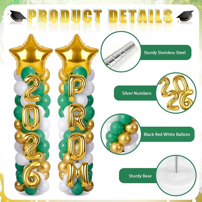 2 Sets Graduation Balloon Column Stand Kits - Image 4