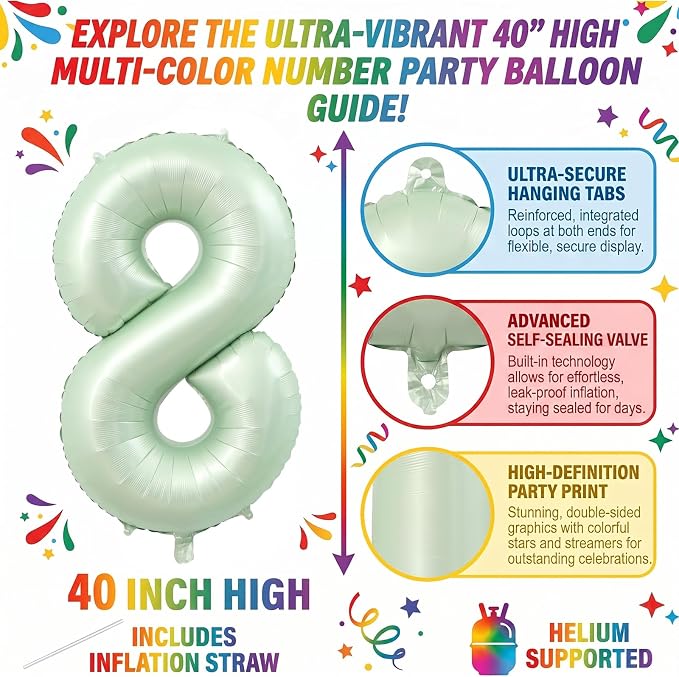 40 Inch Olive Green Number 18 Balloon - Image 2
