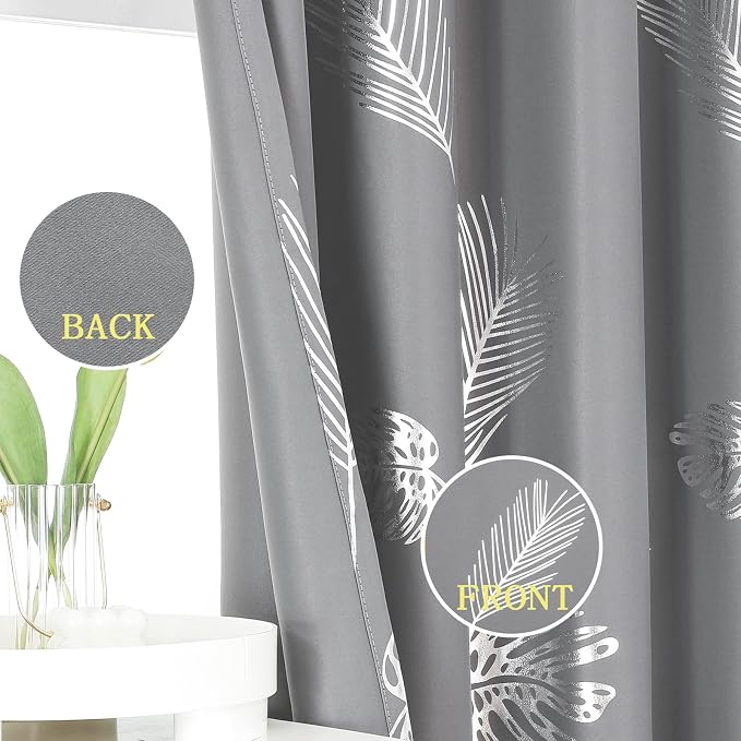 Grey Blackout Curtains 102 Inches Long, Grommet Curtains - Image 3