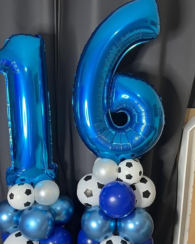Number Balloons 40 Inch Dark Blue Number 17 - Image 3