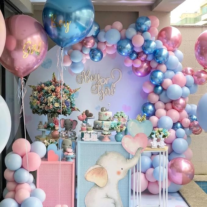 Pink and Blue Balloon Arch Kit, Birthday Decoration - Image 4
