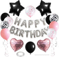 27 Pcs Pink Silver Black Birthday Decorations, 3D Letters Multi Color Happy by WEIKA