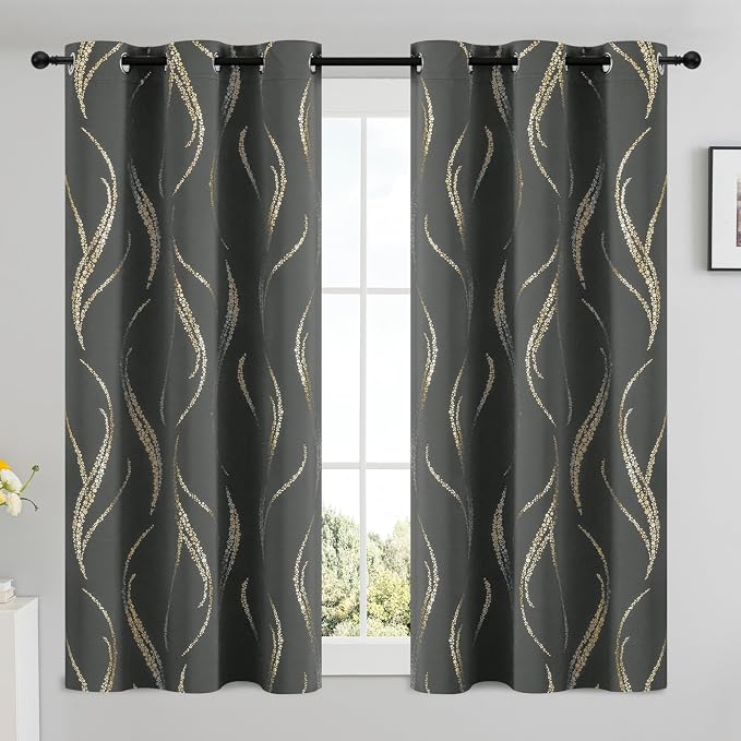 Yakamok Dark Grey Blackout Curtains - Image 2