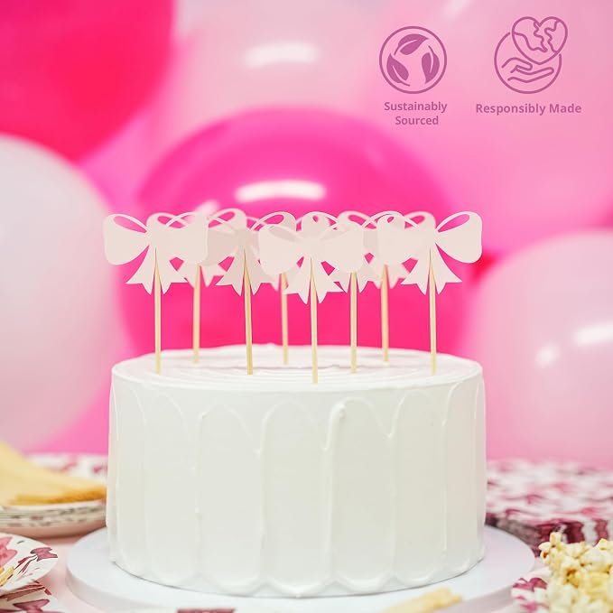 Pink Bow Birthday Decorations and Supplies - Image 5