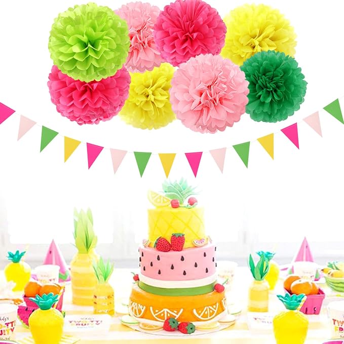 Hawaiian-Summer Pool Party-Decorations Paper-Flowers Lanterns - Image 2
