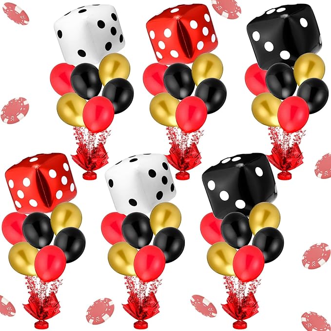 Civaner Casino Party Balloons Stand Kit 6 Sets, and Yellow by Civaner