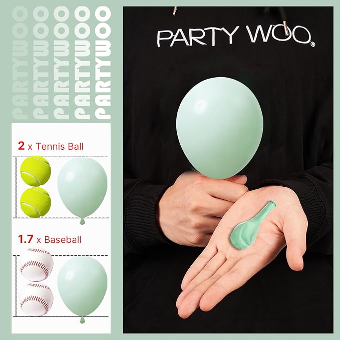 PartyWoo Light Green Balloons 50pcs Mint Pastel Peppermin Green Color | 5 Inch - Image 3