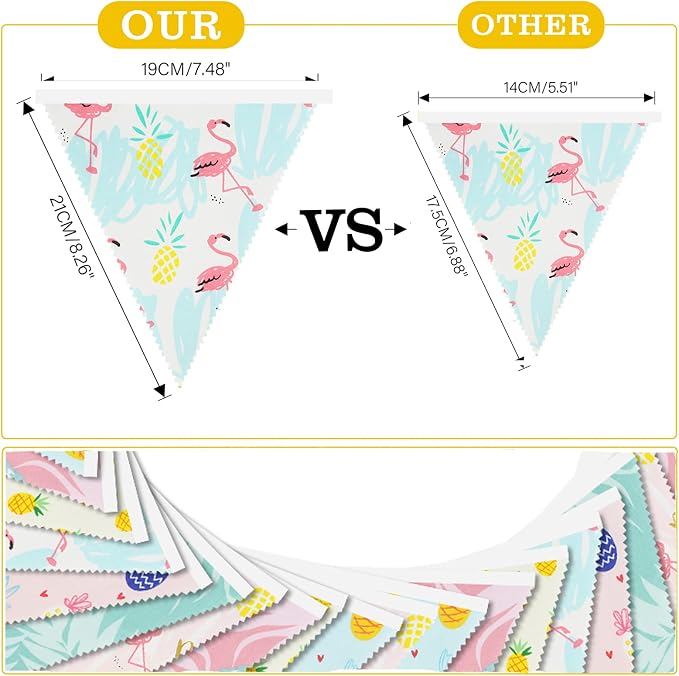 G2PLUS Summer Party Decorations Banner, 39FT Tropical Flamingo Pineapple - Image 4