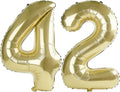 40 Inch Number 42 Balloons for 42nd Birthday Party Decorations, 0-100 Champagne by FOBELEC