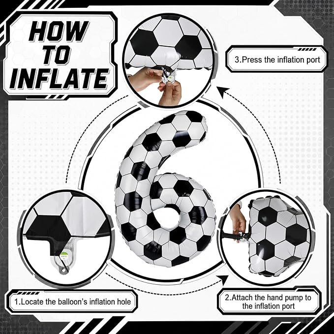 Big Soccer 6 Balloons, 6th Birthday Decorations - Image 8