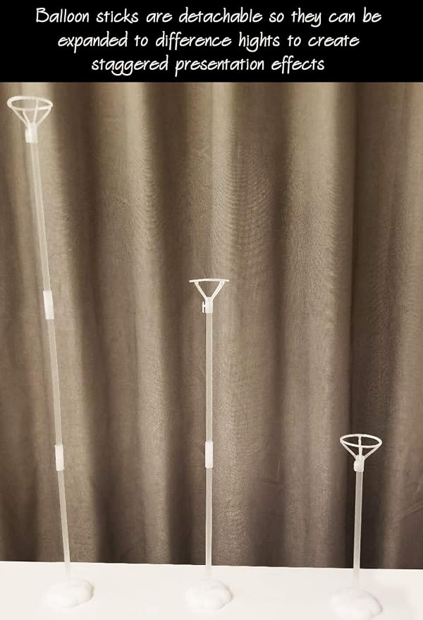 Clear Transparent Balloon Sticks and Stands 10pc set, reusable balloon sticks - Image 3