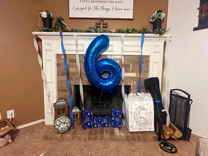 3 Balloon Numbers Birthday Decorations, 40In Dark Blue Balloons - Image 3