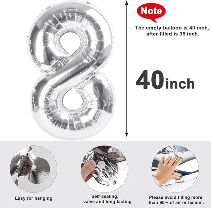 26 Balloon Numbers 40Inch for 26th Year Old Birthday Decorations, Inflation - Image 5