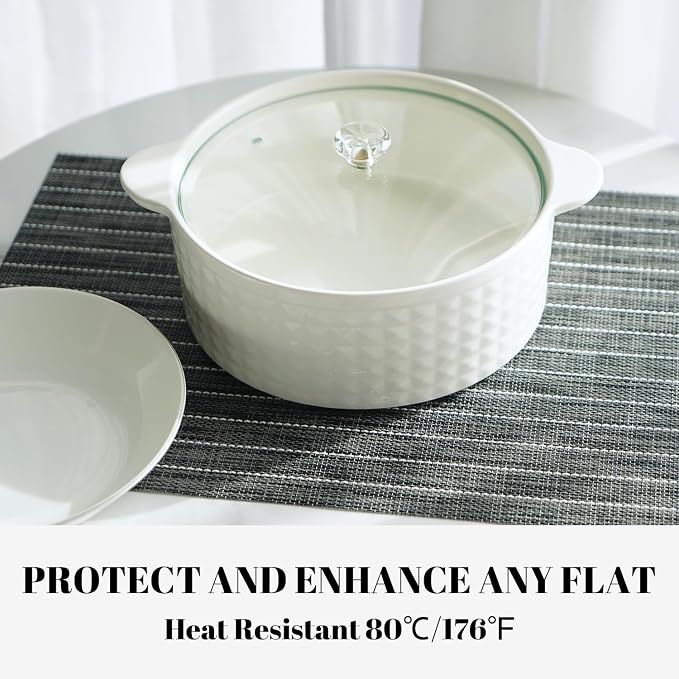 Placemats Set of 8 Vinyl/Plastic Woven Place Mats - Image 4