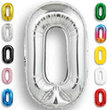 Silver Number Balloon 0 Mylar Foil Balloons 16 inch Small by Unknown