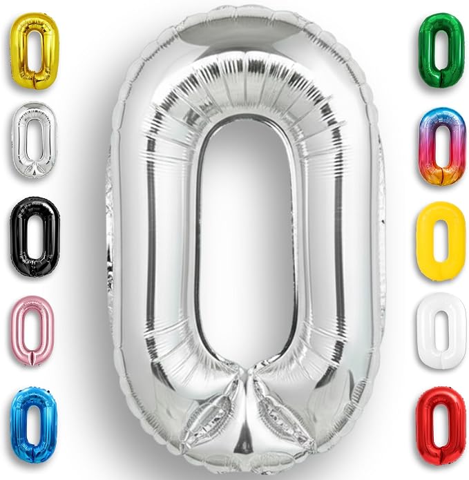 Silver Number Balloon 0 Mylar Foil Balloons 40 inch by Unknown