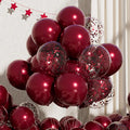 RainbowQ Burgundy Balloons 55Pcs 12 Inch Confetti Latex Helium Party | Maroon by RainbowQParty