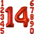 Red Number 14 Balloon 40 Inch, Foil Numeral by Unknown