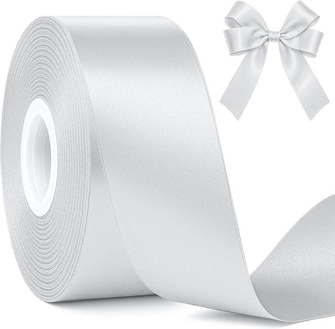 1 1/2In 30Yards Silver Ribbon for Gift Wrapping Christmas Tree Decorations | by Fullive